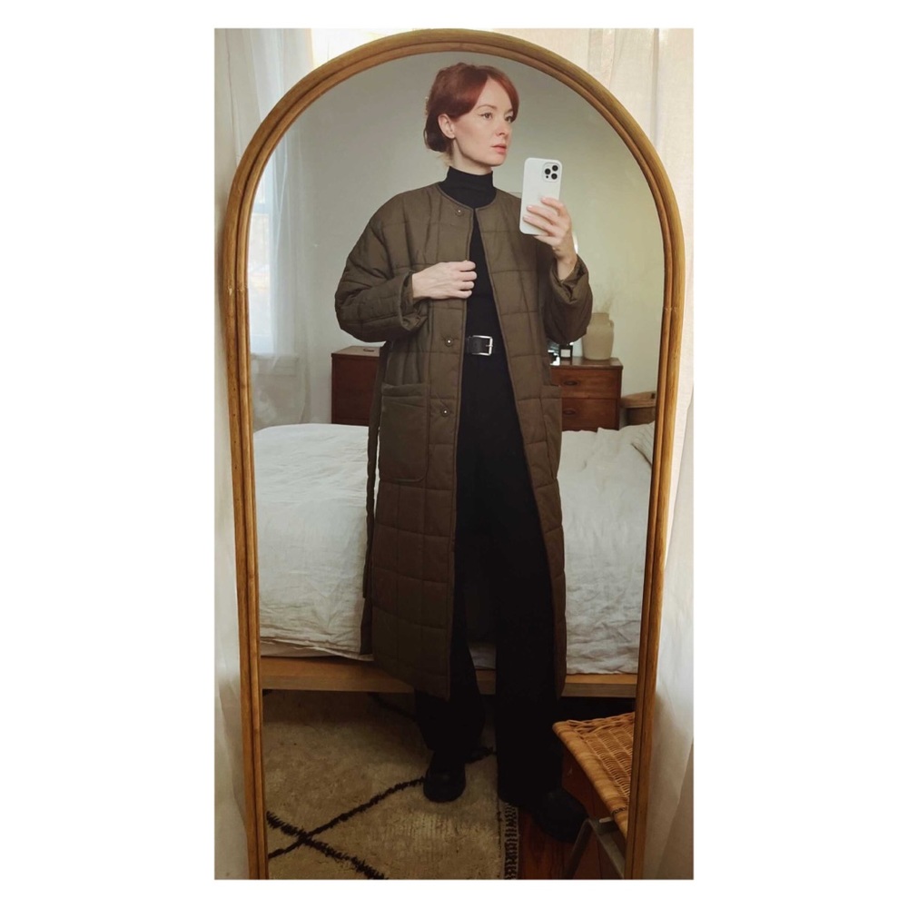 Vintage olive green puffer jacket